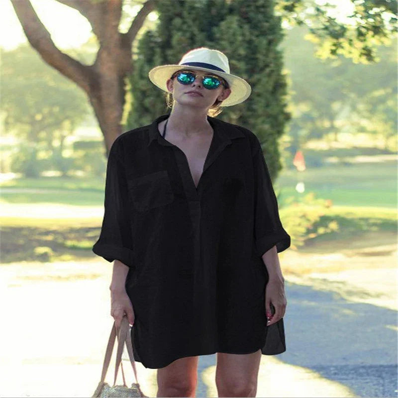 GR-Tasche Swimsuit Cover Up Hollowed-out T-Shirt