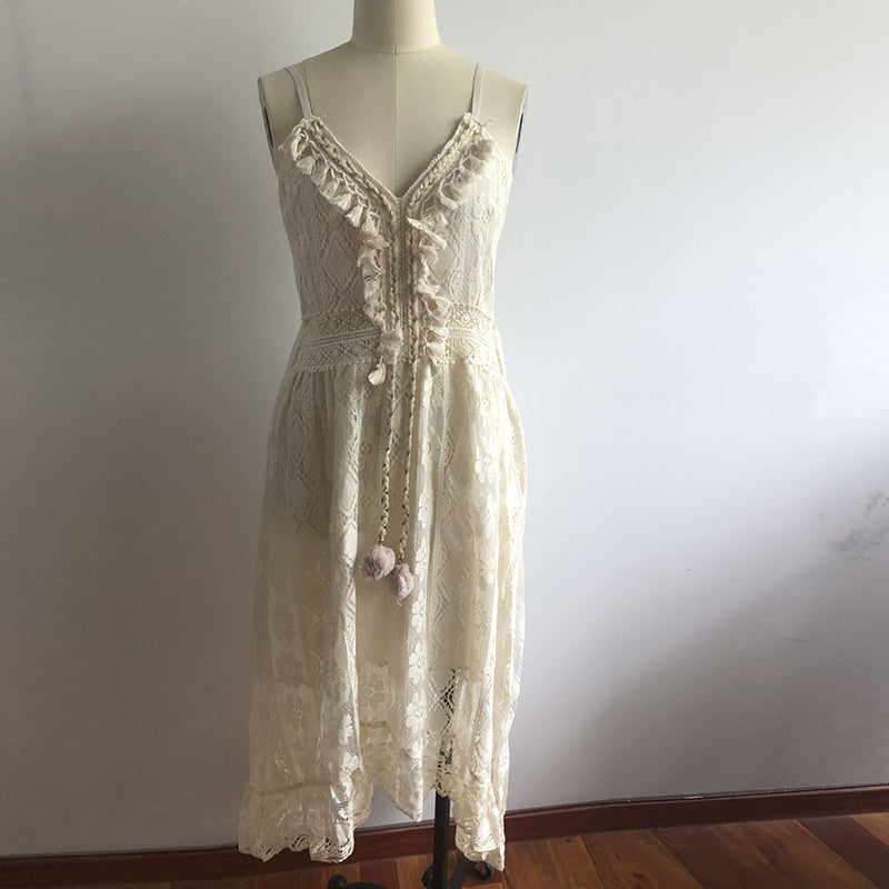 GR | Spitzen Boho Fließkleid