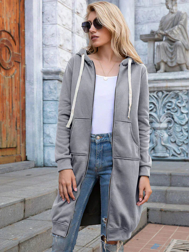 GR | Long, stylish sweatshirt jacket