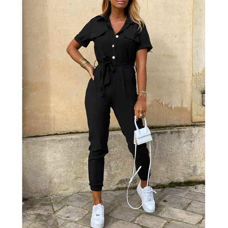 GR Fabiola Bodysuit - Jumpsuit, with belt and buttons