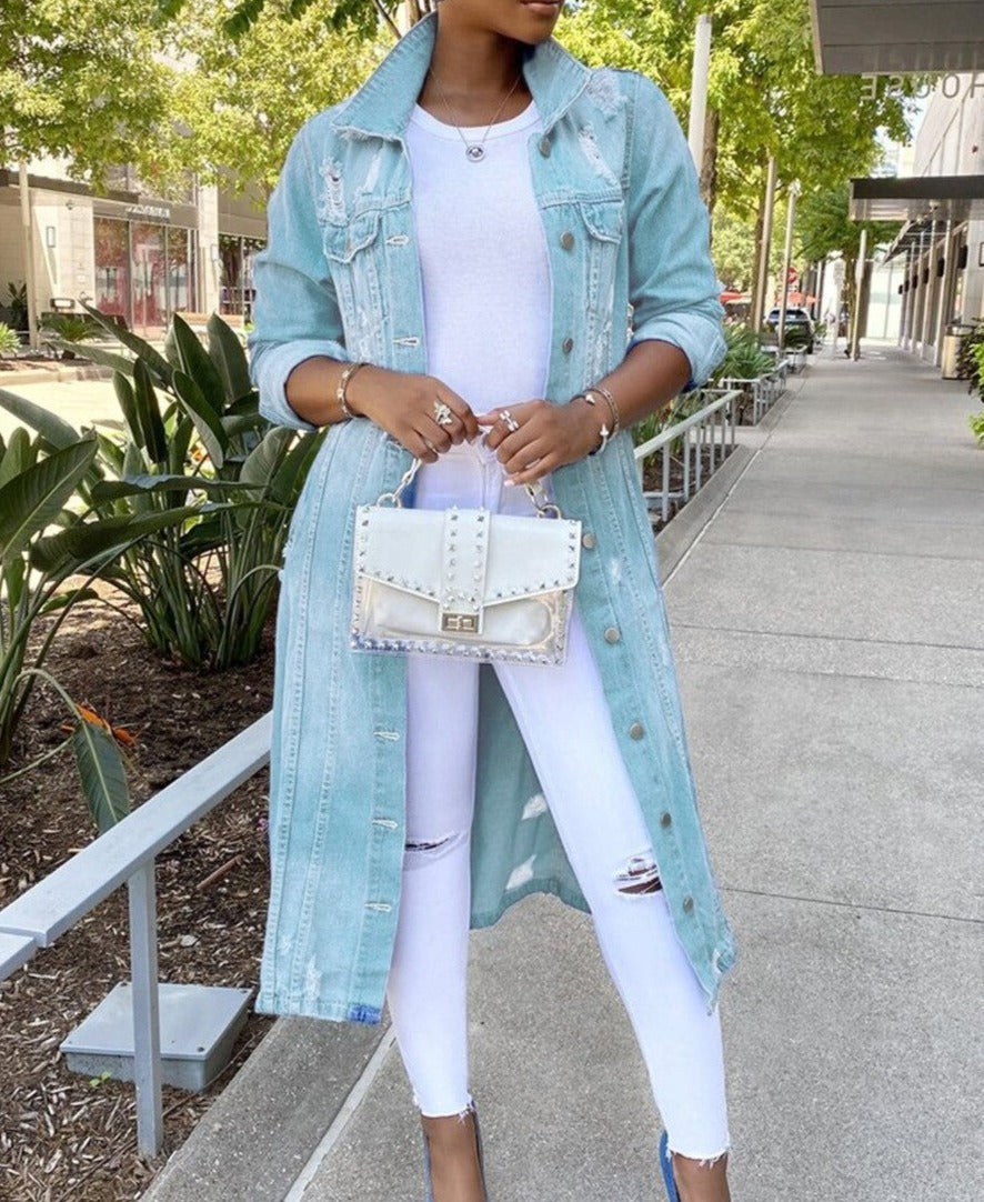 GR - Long women's denim jacket