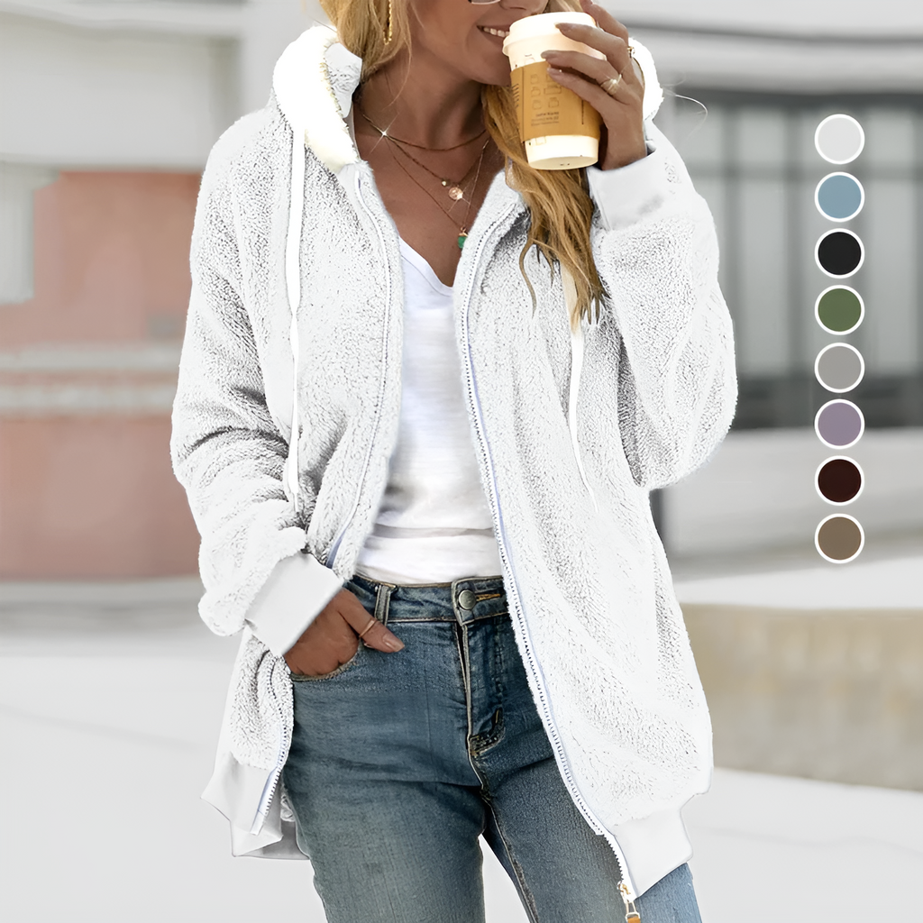 GR | Comfortable super-soft fleece jacket with hood 