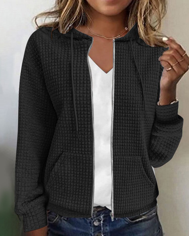 GR | Fashionable hooded sweatshirt with pockets for women