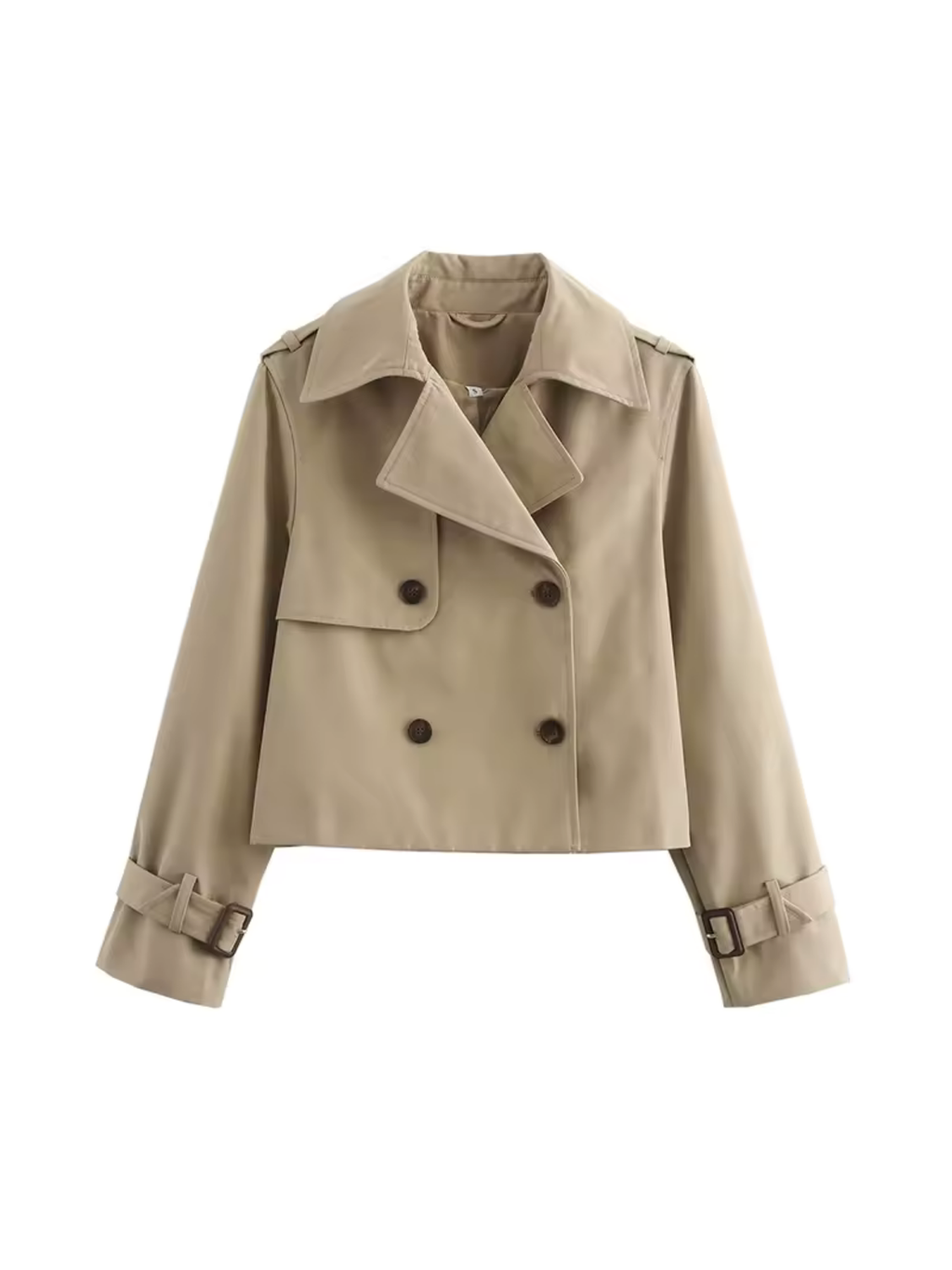 GR | Double-breasted versatile short trench coat
