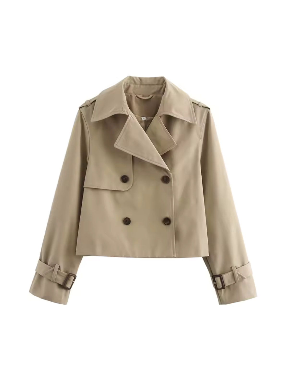 GR | Double-breasted versatile short trench coat