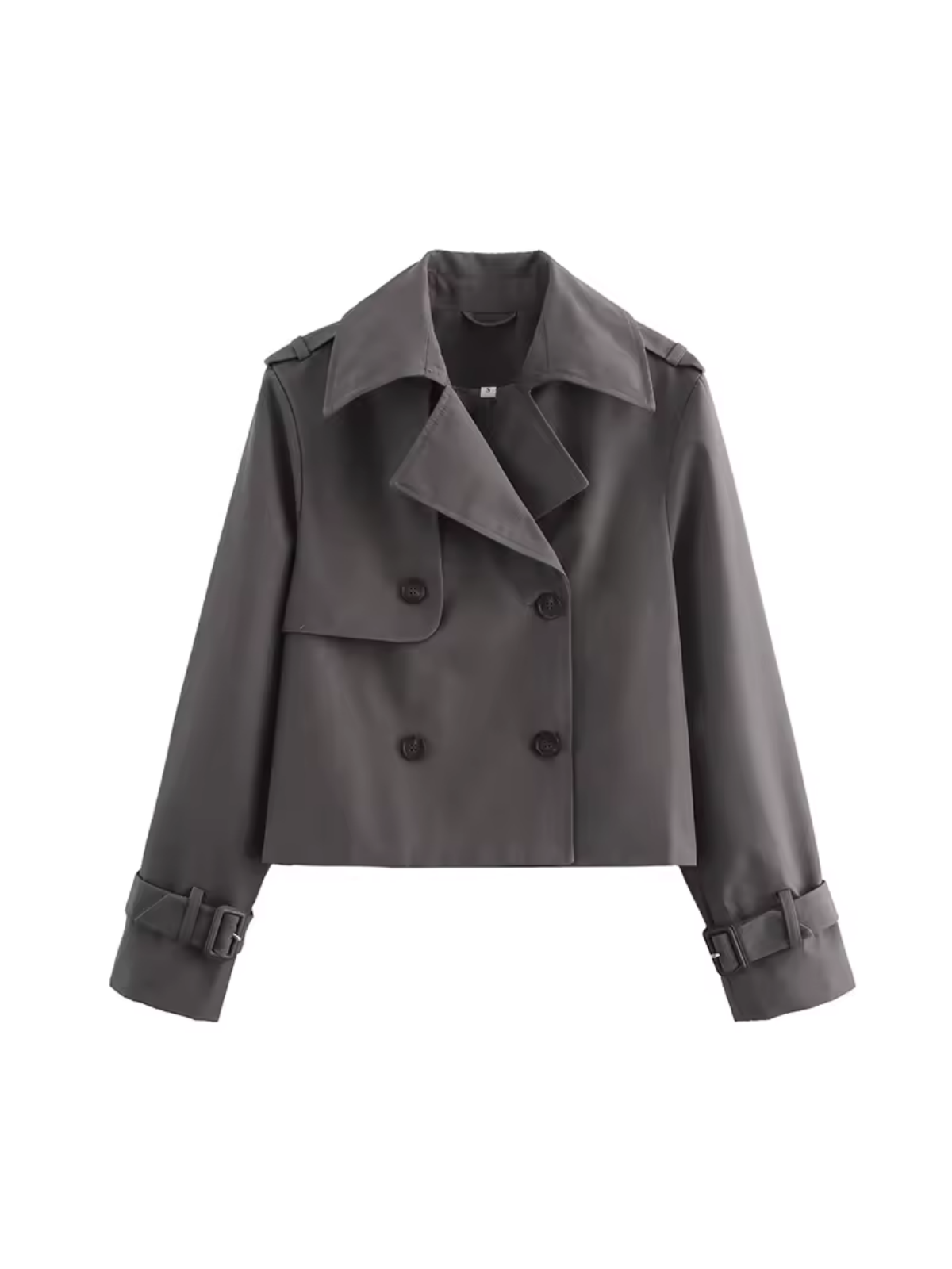 GR | Double-breasted versatile short trench coat