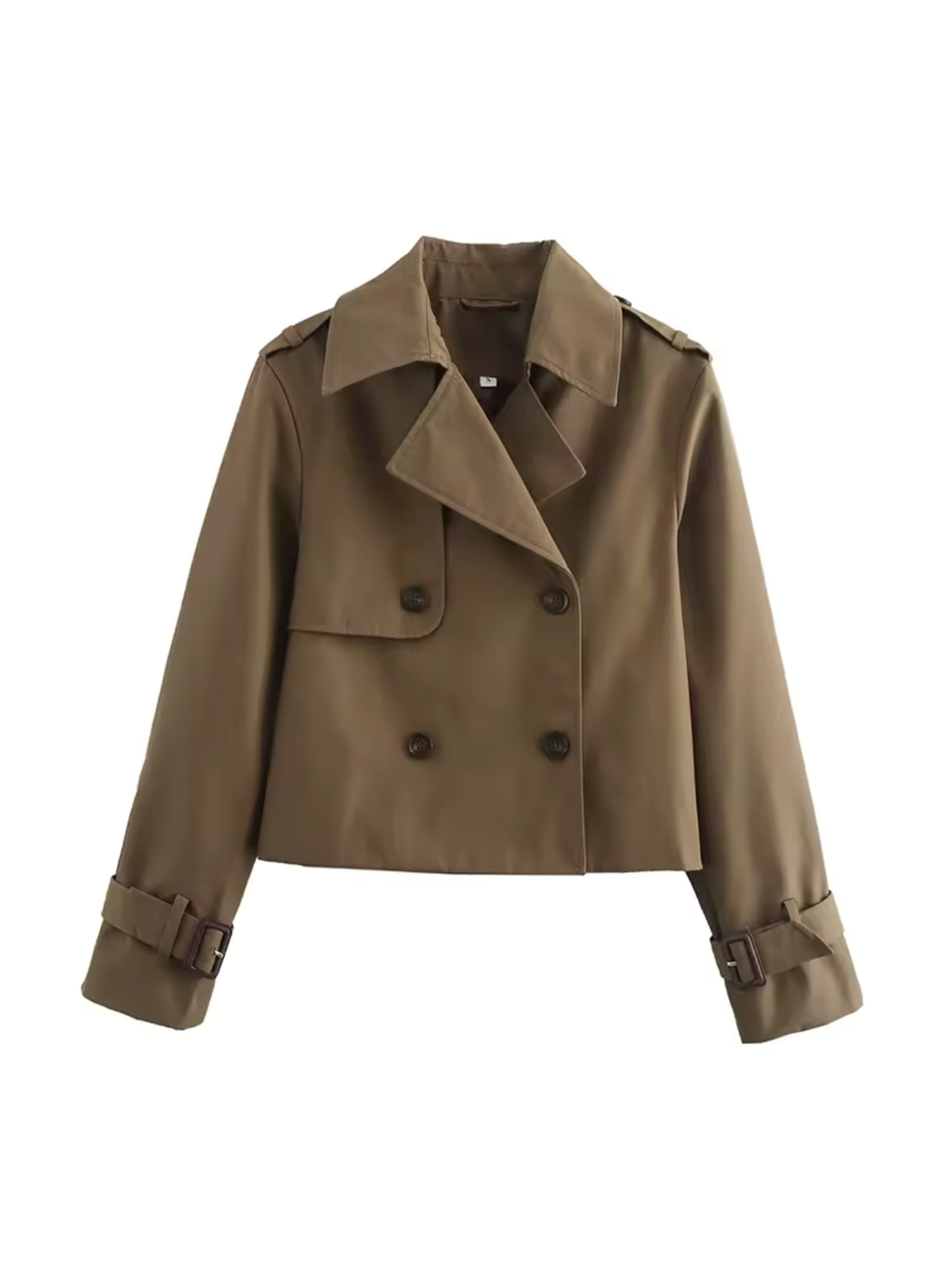 GR | Double-breasted versatile short trench coat