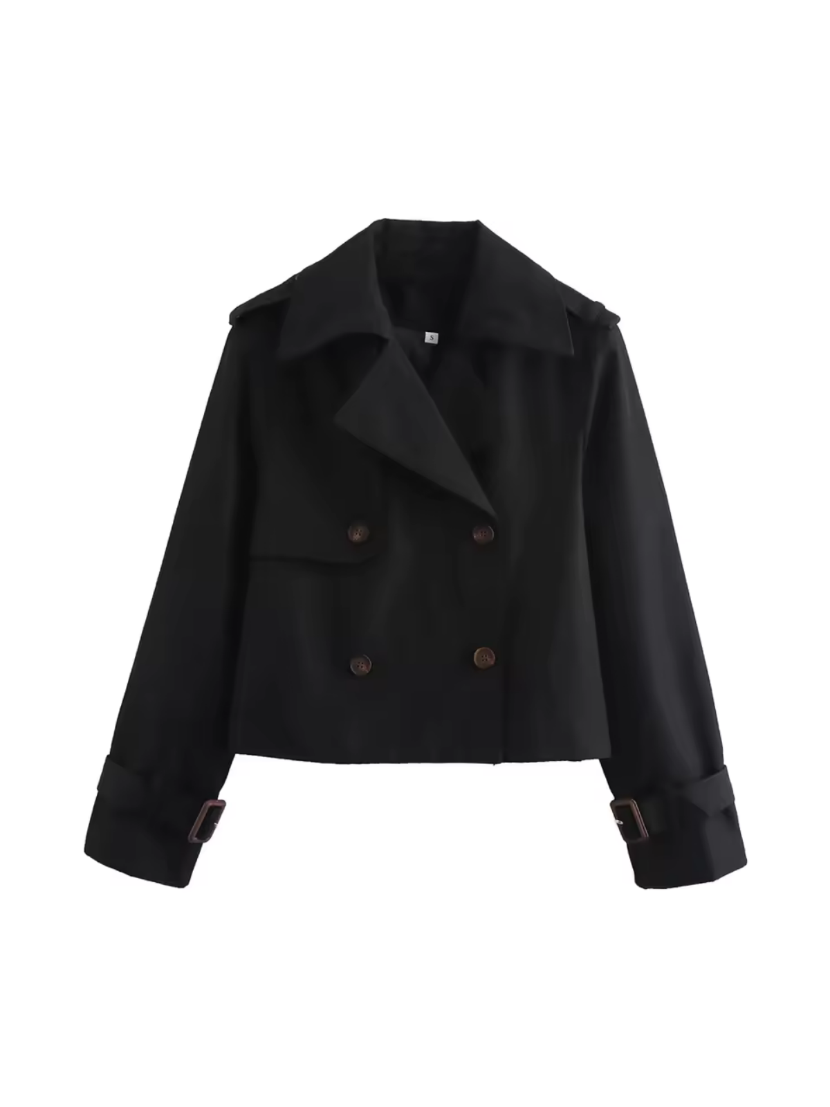 GR | Double-breasted versatile short trench coat
