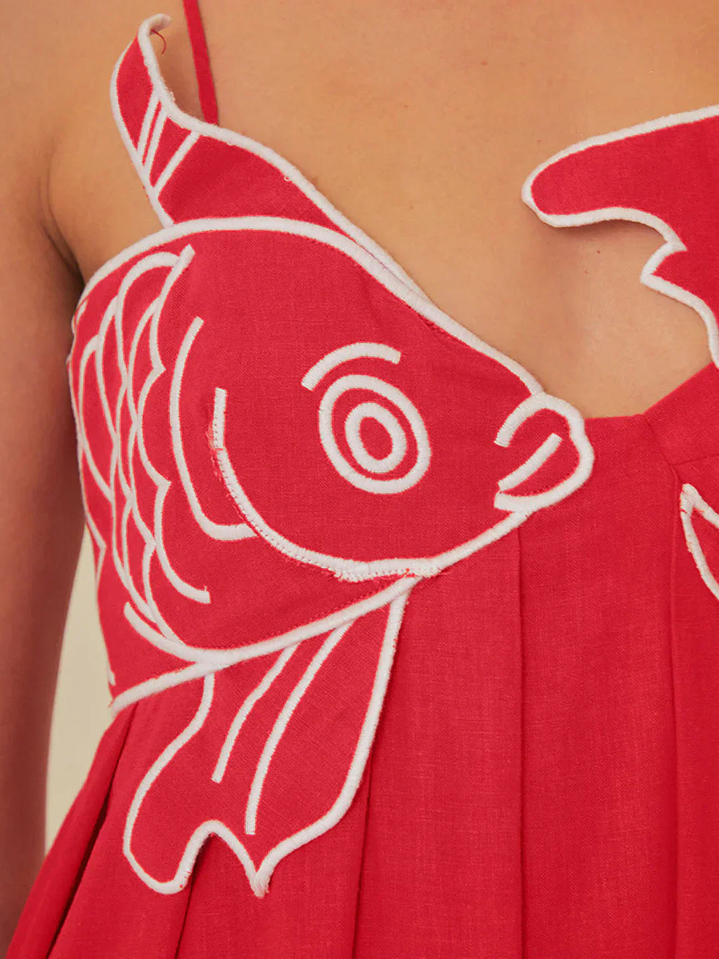 GR | Fisch Spaghetti-Träger Midi-Kleid