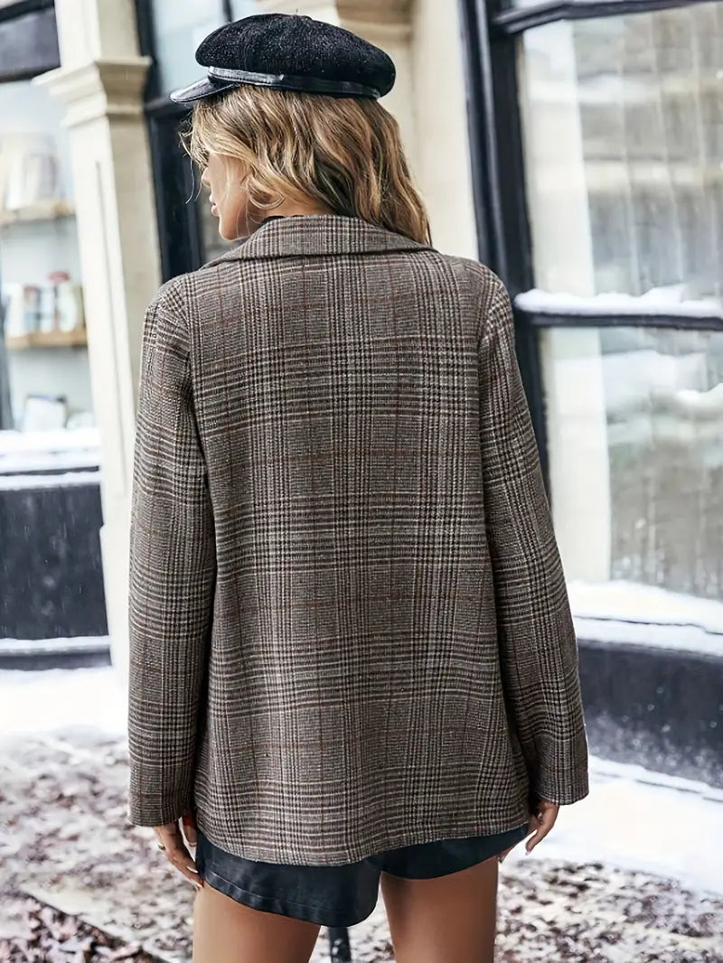 GR | Checkered blazer in brown check