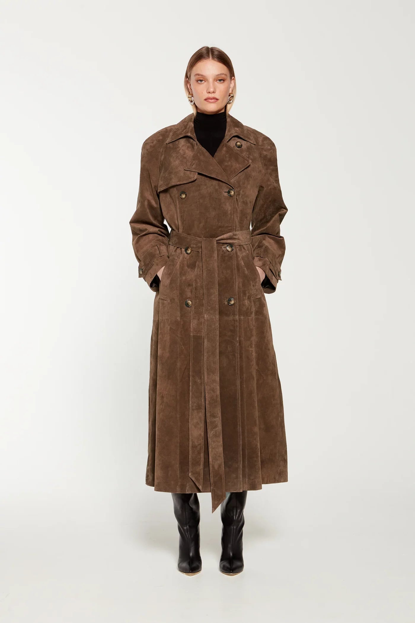 GR | Women's winter coat made of faux suede 