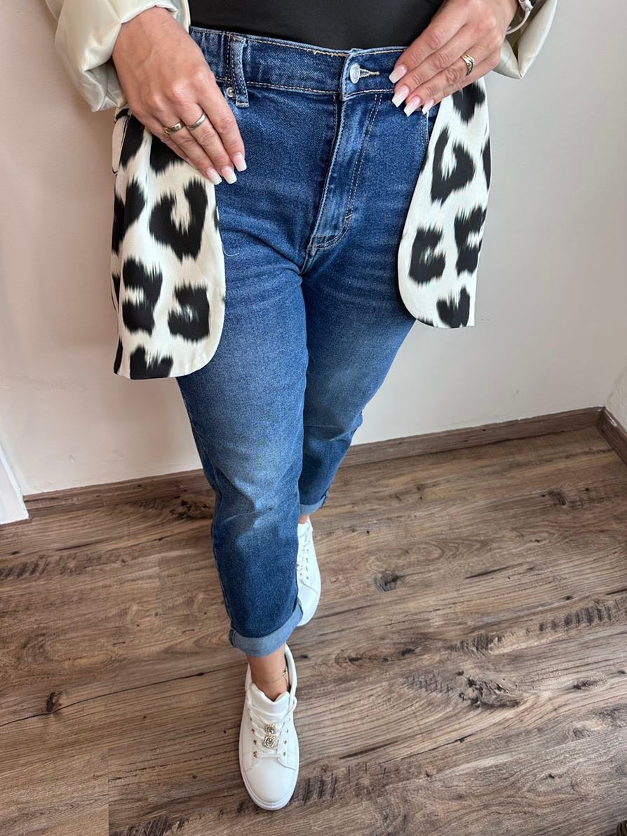GR Jeans with elastic waistband, dark blue