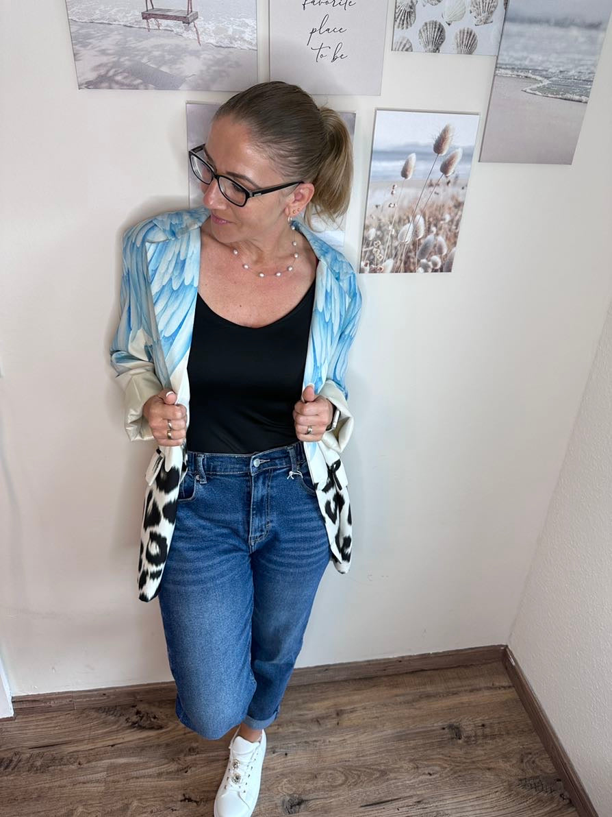 GR Jeans with elastic waistband, dark blue