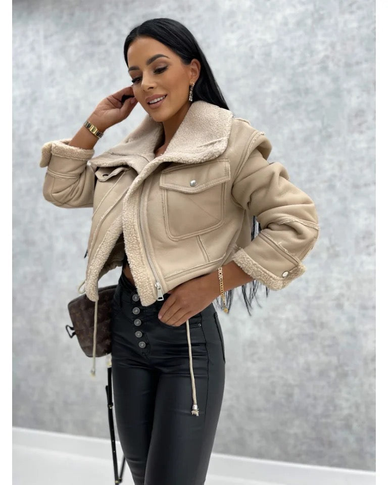 Black leather jacket for women