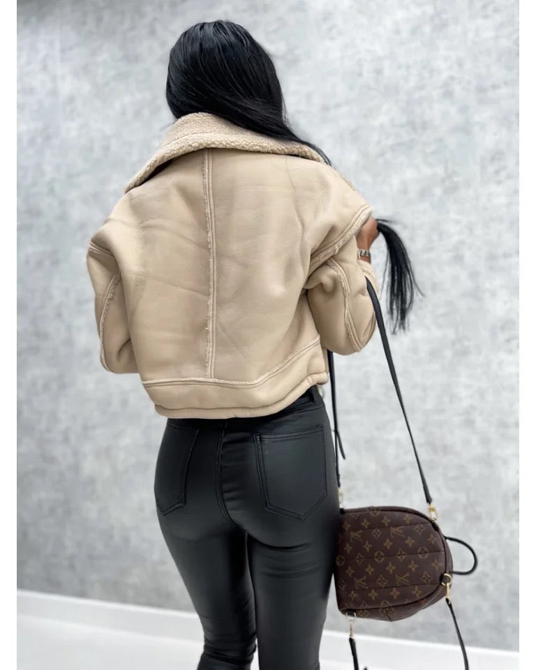 Black leather jacket for women