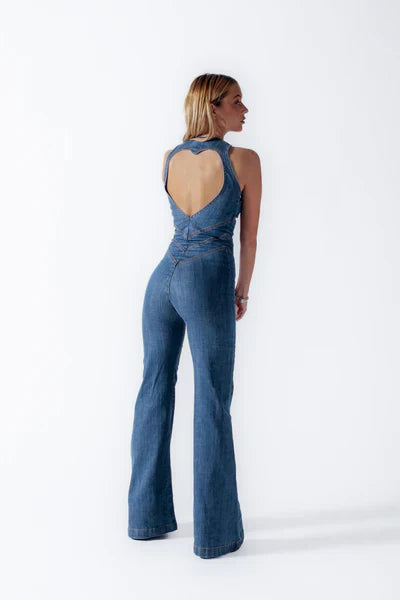 GR | Hollywood Sweetheart Neckline Bodycon Jumpsuit – Stylish and Figure-Flattering