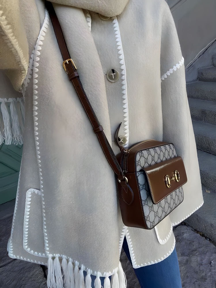 GR | Scarf jacket with a relaxed fit and soft, textured fabric for women 