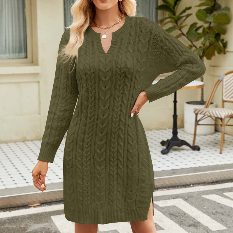 GR Kleid | Lässiges Strickkleid mit Zopfmuster