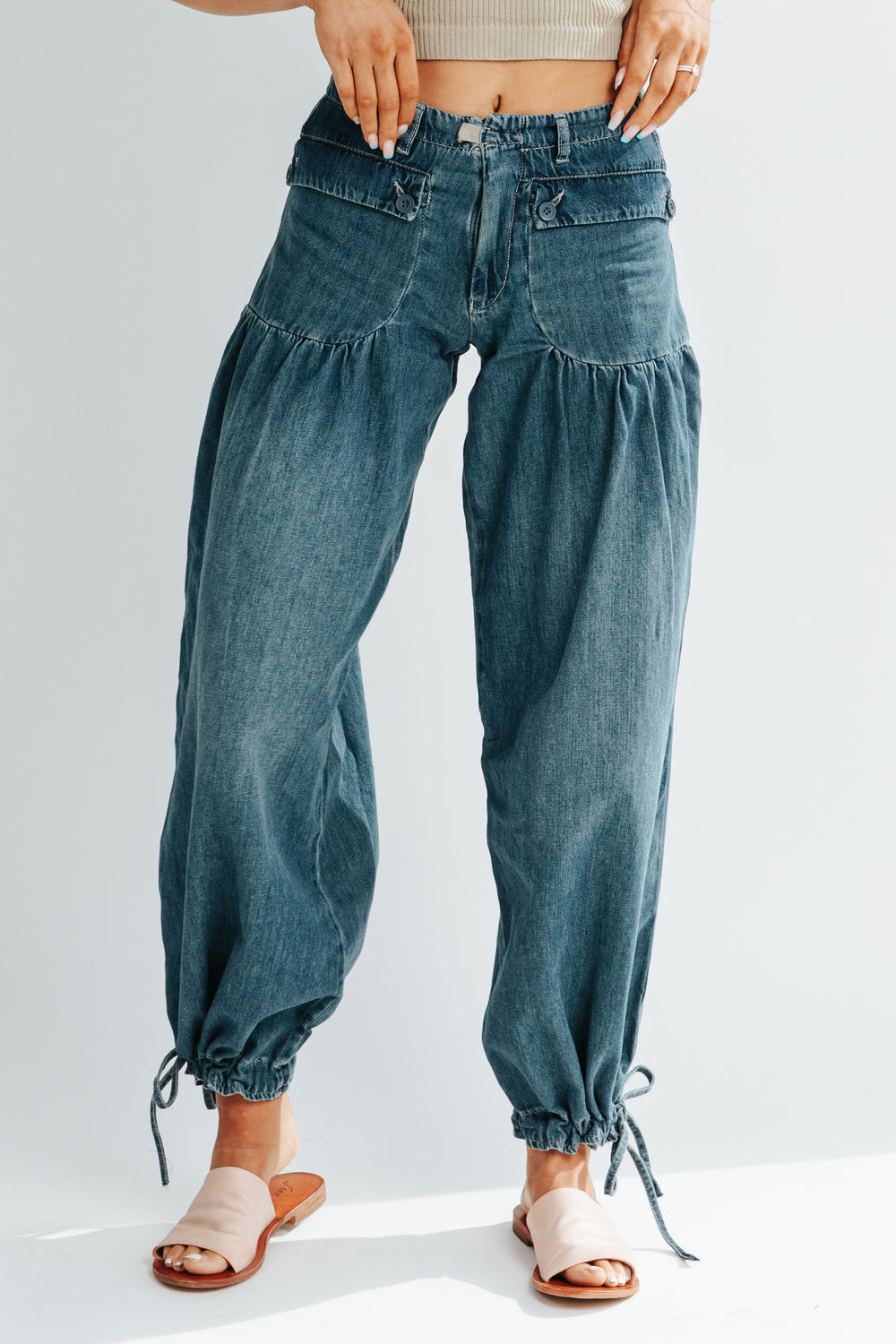 GR | Taschen Schnürung Ballon Jeans