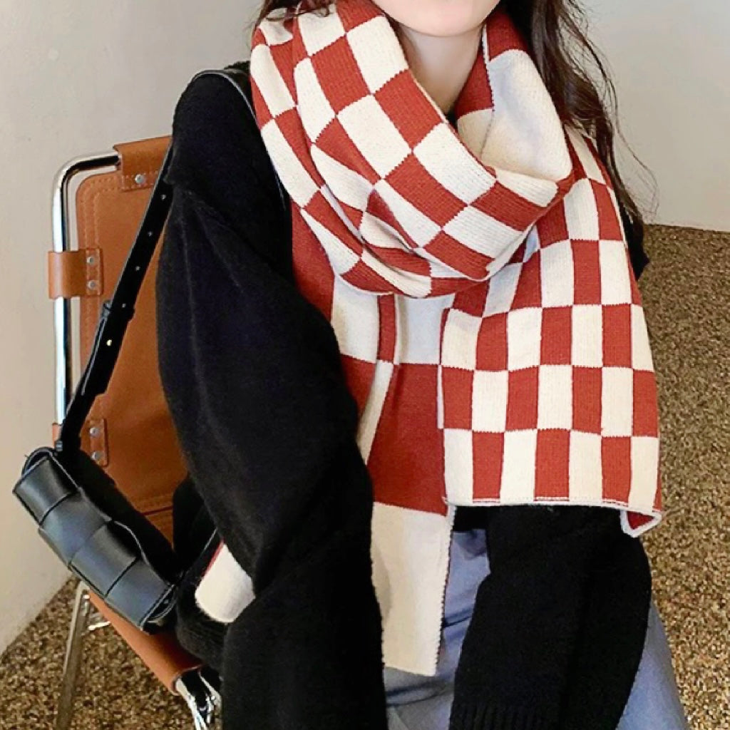 checkered wool scarf