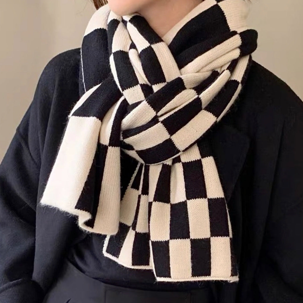 checkered wool scarf