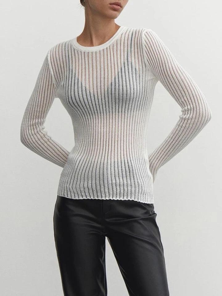 GR - Elegant striped sheer top