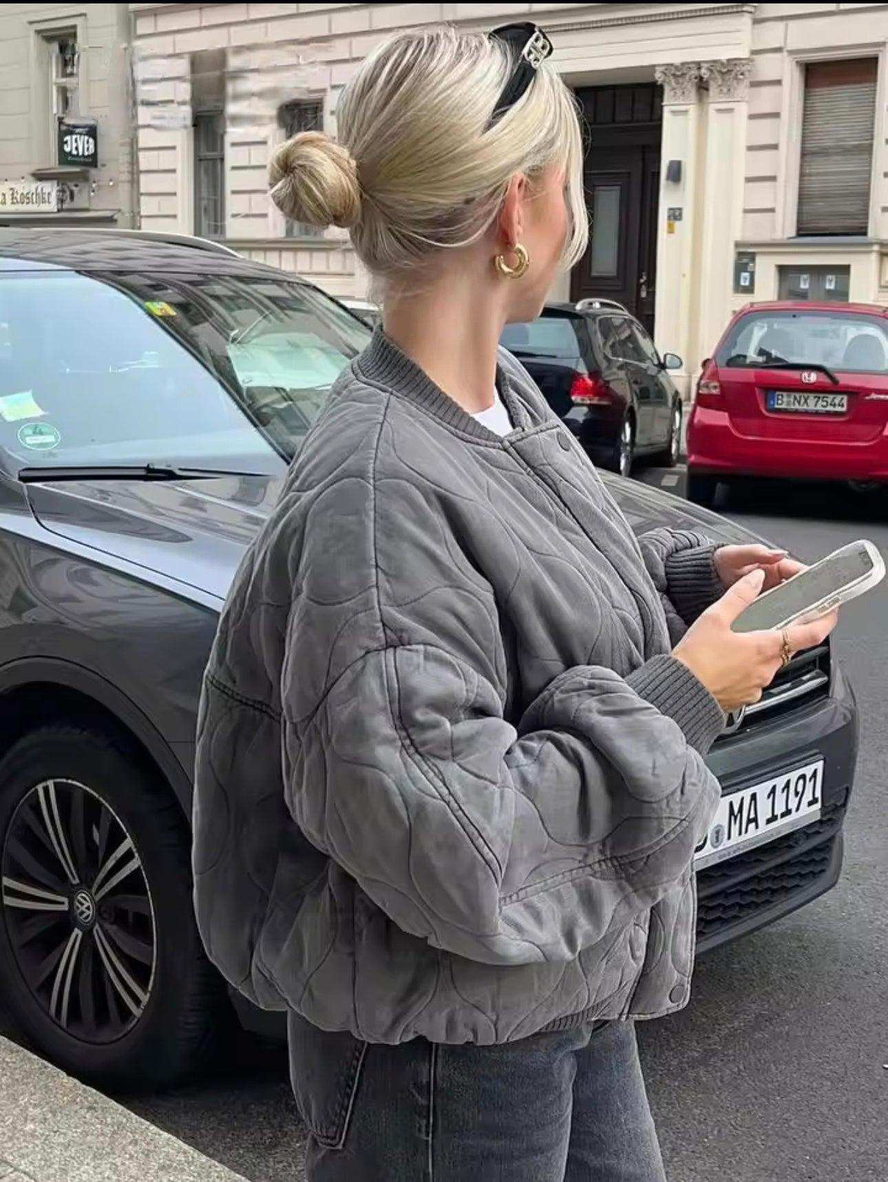 GR | Quilted, Oversized Bomber Jacket