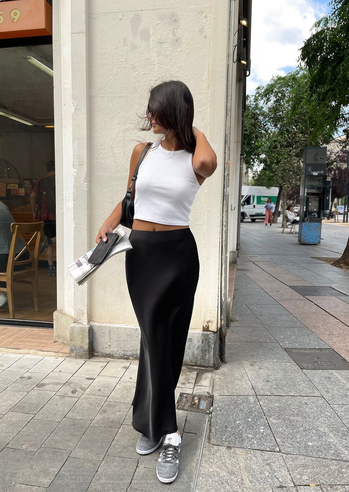 GR | Satin Maxi Skirt for Women