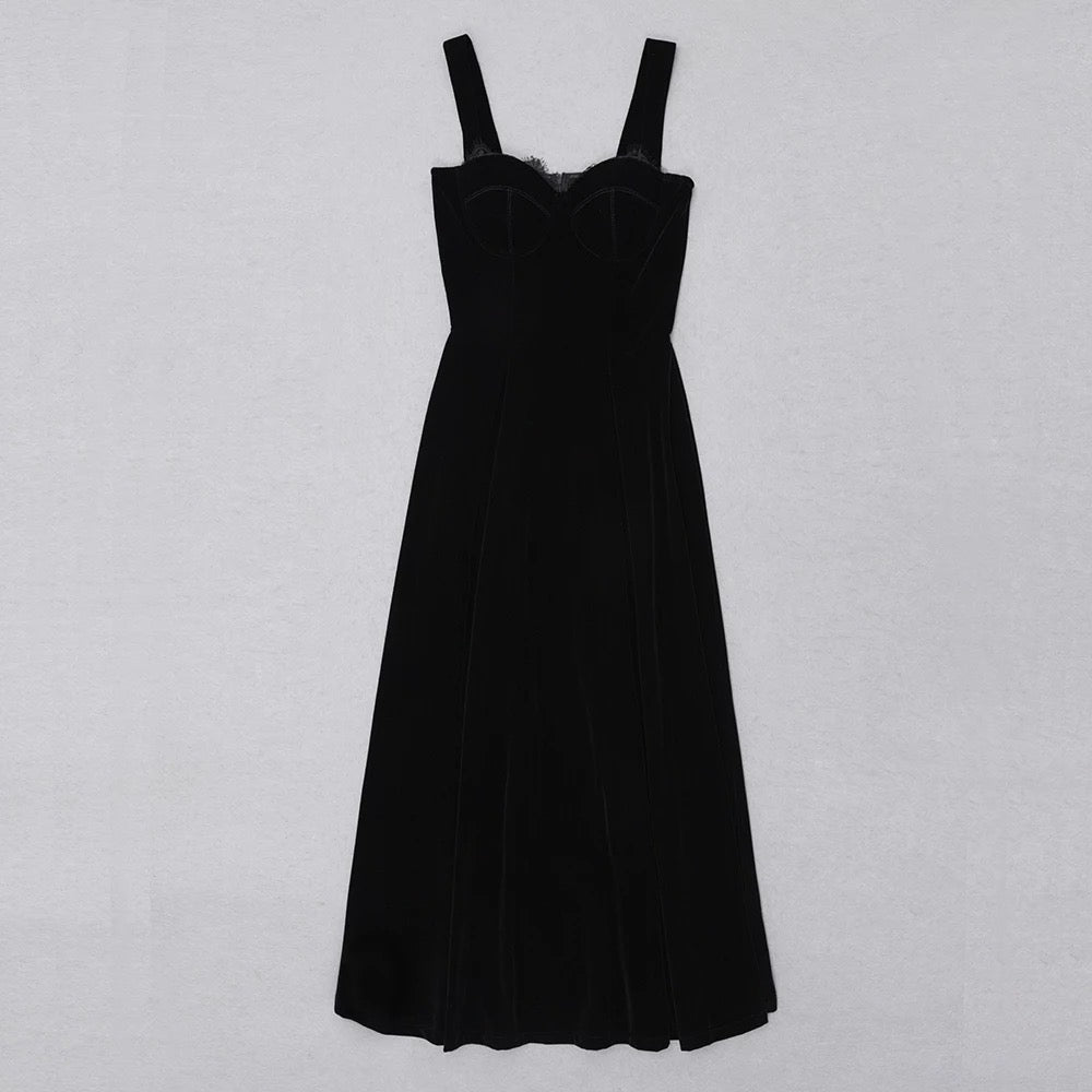 Tea-length ball gown in a style with a sweetheart neckline