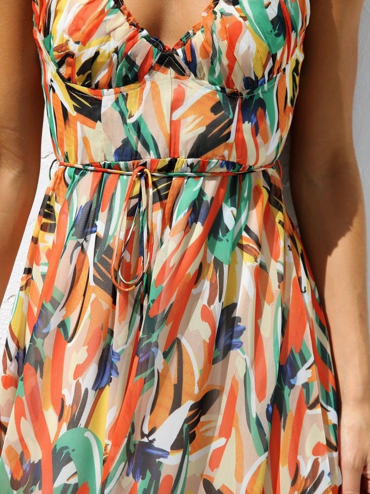 GR | Damenkleid Mit Blumenmuster Und Rüschen