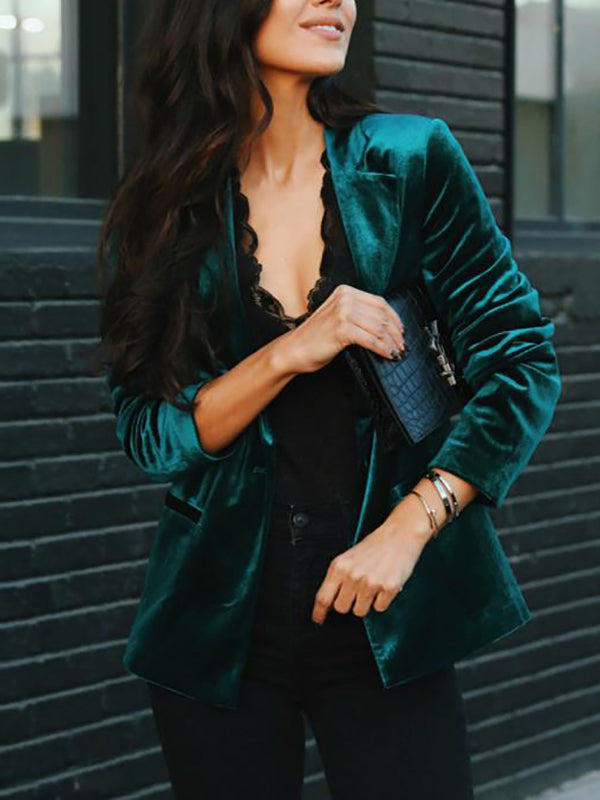 GR | Velour blazer for women