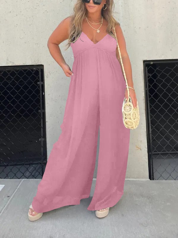GR | Jumpsuit with V-neck and wide straps