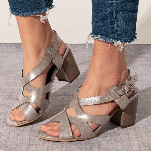 GR | Elegant Sandals with Low Block Heel