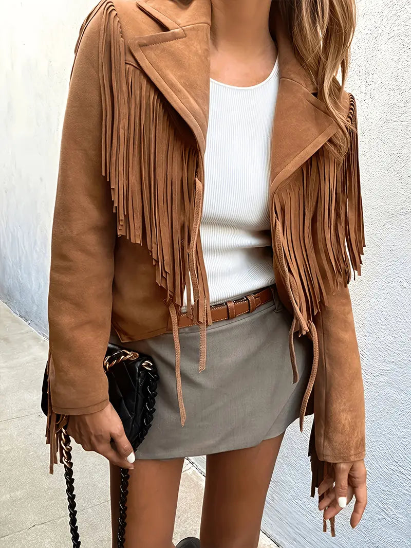 GR | Suede jacket with fringes