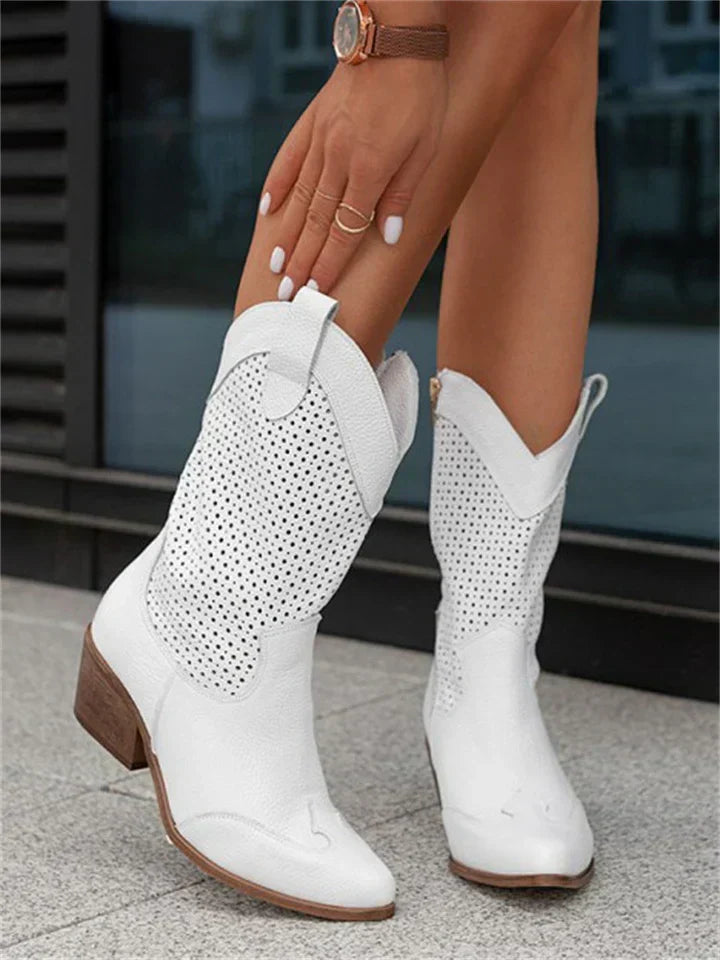 GR | White Cowboy Boots for Women