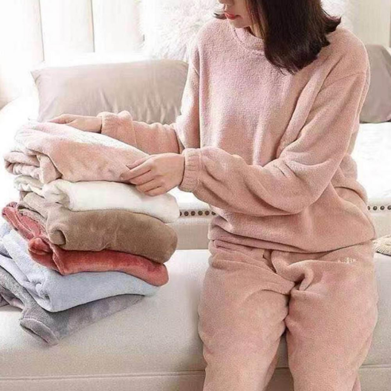 GR | Pyjama Set Warm Plush Sleepwear for Women