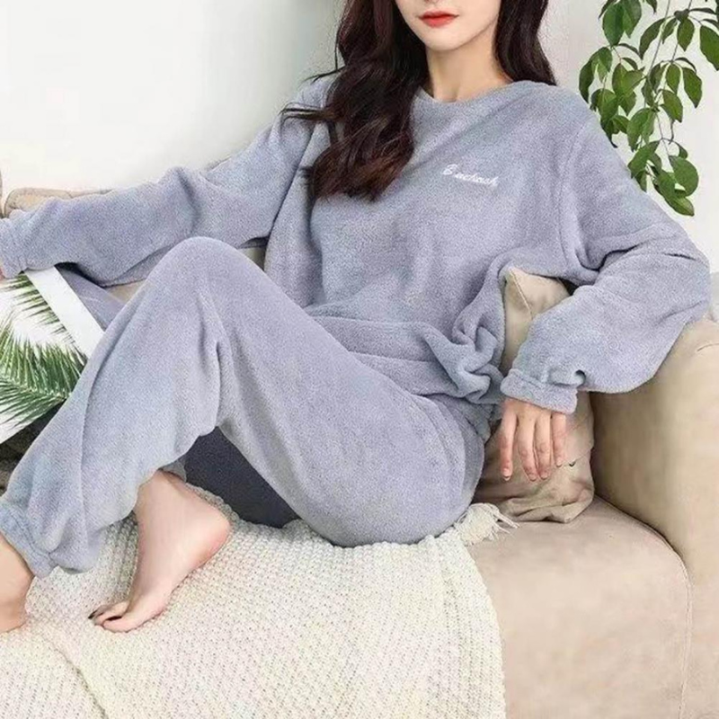 GR | Pyjama Set Warm Plush Sleepwear for Women