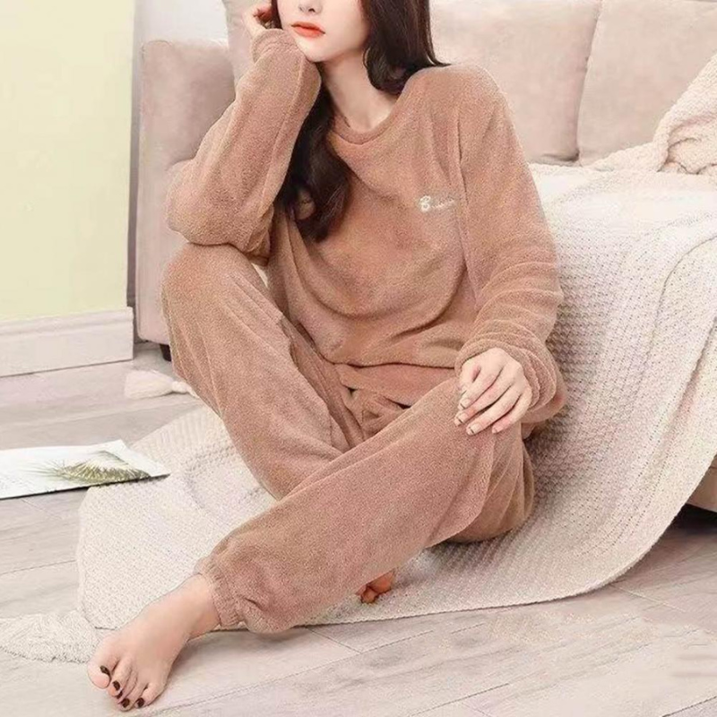 GR | Pyjama Set Warm Plush Sleepwear for Women