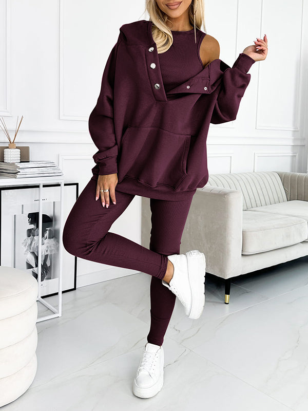 GR | Set Oversize Hoodie Leggings Loungewear Set Damenbekleidung