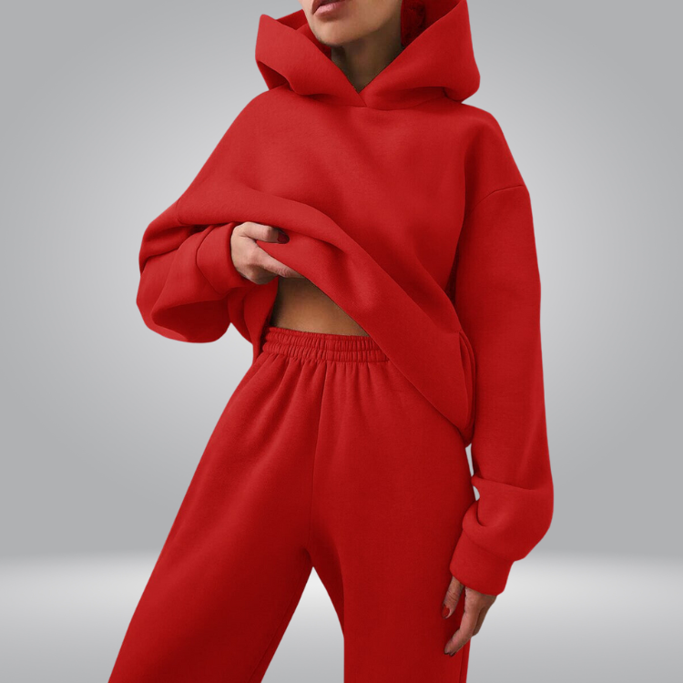 GR | Trainingsanzug Lässiges 2-teiliges Hoodie & Sweatpants Set für Damen