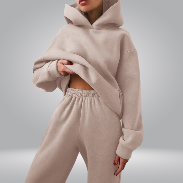 GR | Trainingsanzug Lässiges 2-teiliges Hoodie & Sweatpants Set für Damen
