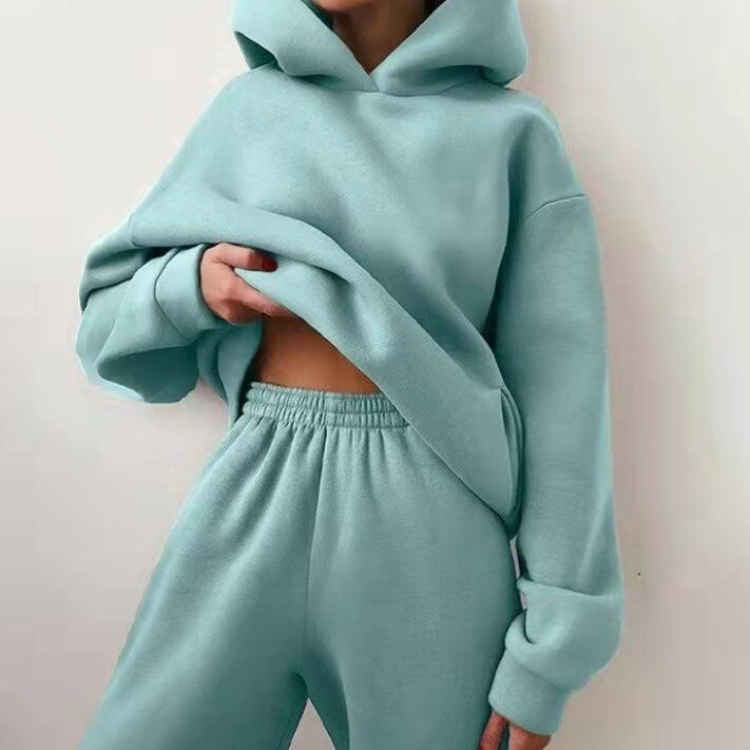 GR | Trainingsanzug Lässiges 2-teiliges Hoodie & Sweatpants Set für Damen