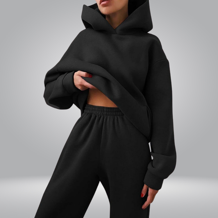 GR | Trainingsanzug Lässiges 2-teiliges Hoodie & Sweatpants Set für Damen