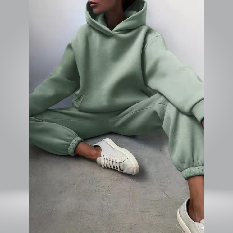 GR | Trainingsanzug Lässiges 2-teiliges Hoodie & Sweatpants Set für Damen