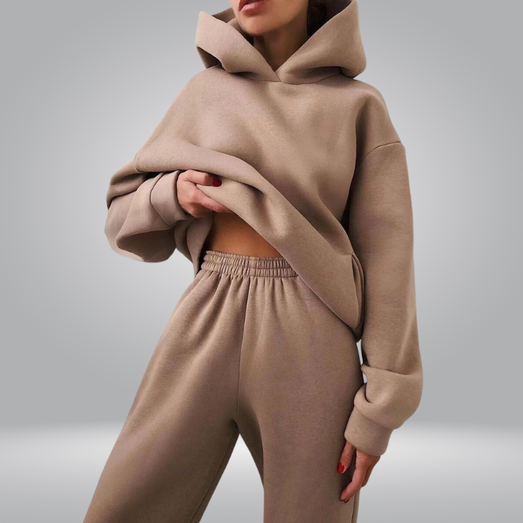 GR | Trainingsanzug Lässiges 2-teiliges Hoodie & Sweatpants Set für Damen