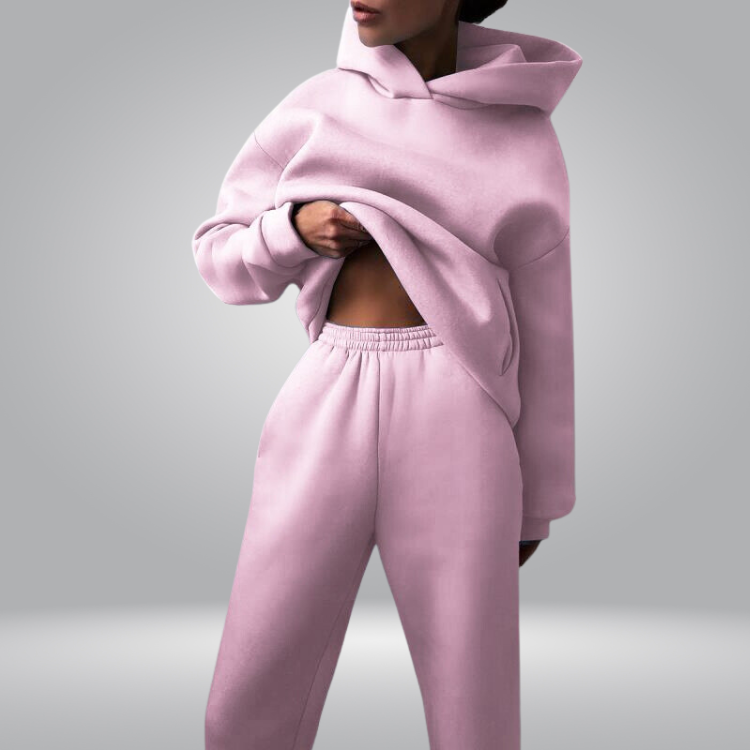 GR | Trainingsanzug Lässiges 2-teiliges Hoodie & Sweatpants Set für Damen