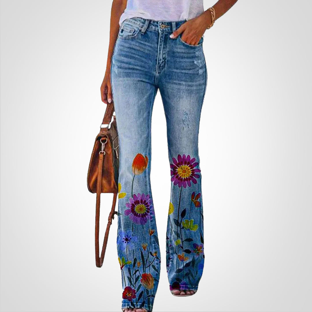 GR | Denim with floral print