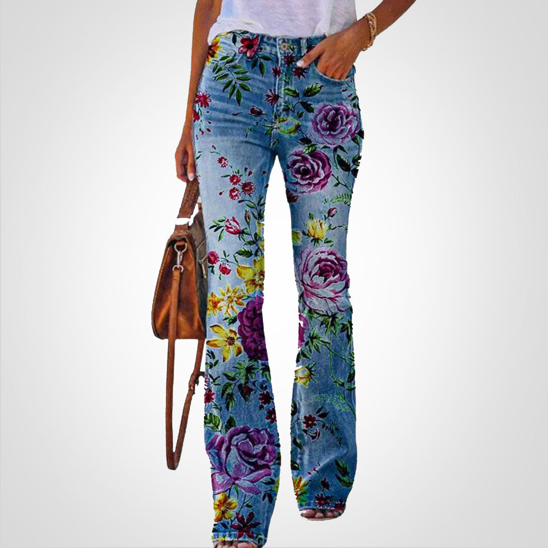 GR | Denim with floral print