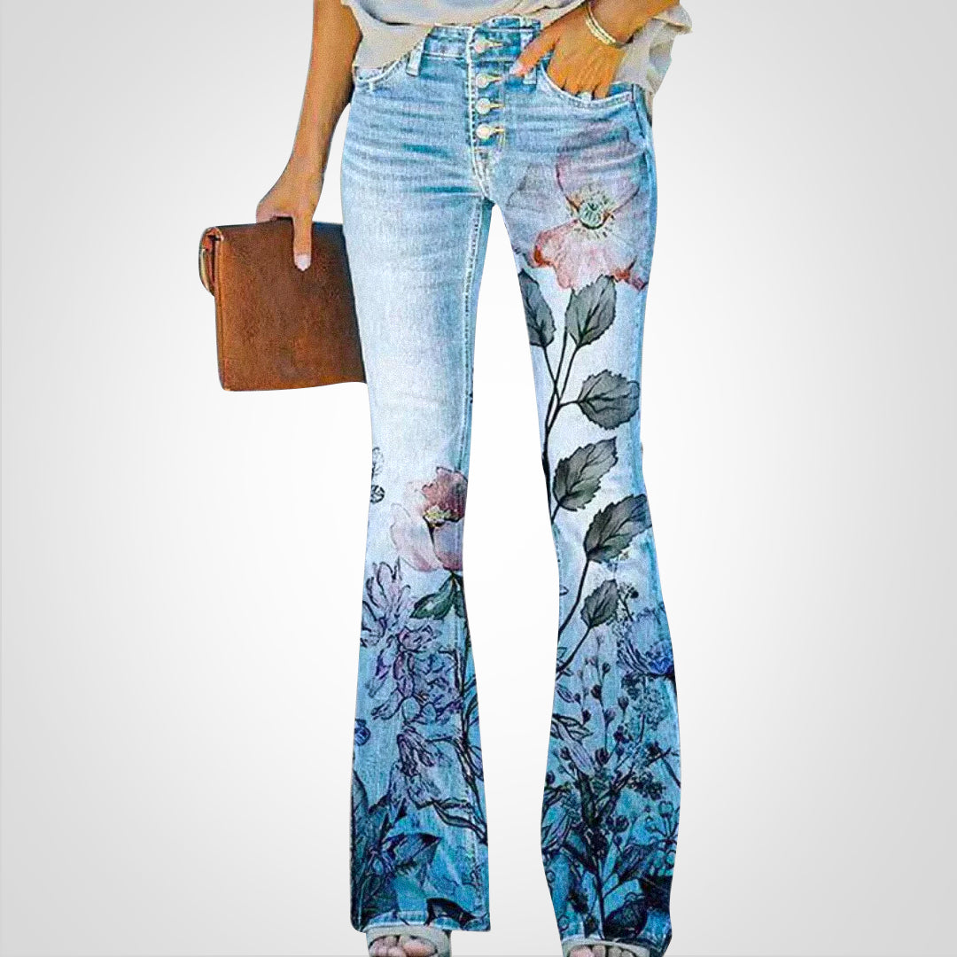 GR | Denim with floral print