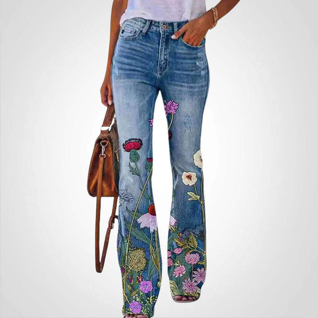 GR | Denim with floral print